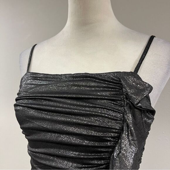 Elegant Black Ruched junior mini Dress size small - Picture 2 of 13